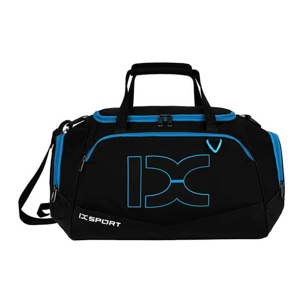 Minnieouse Bolsa de gimnasio de gran capacidad para hombres y mujeres, bolsos de hombro de viaje, bolso para exteriores, pegatina autoadhesiva ajustable, Bolsas de mensajero y de hombro Azul negro Minnieouse AP011940-01