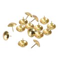 thumbnail image 2 of Uxcell 18mm Dia 17mm Height Gold Tone Round Thumb Push Pins Nails Tacks 60 Pack, 2 of 5