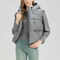 thumbnail image 2 of Htigea Puffer Vest for Women Solid Sleeveless Hooded Jackets with Pockets Warm Fall Winter Vests Coat Gray L, 2 of 9