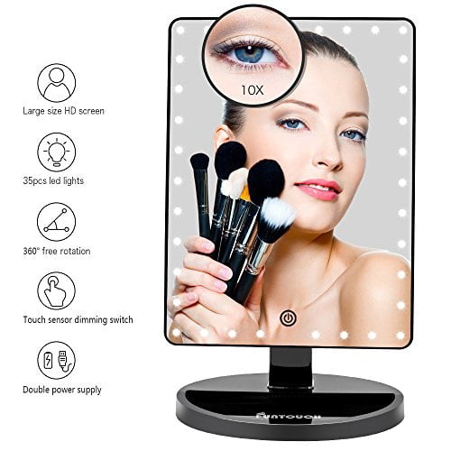 Large Lighted Vanity Makeup Mirror X, Best 10x Magnification Lighted Makeup Mirror