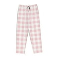 thumbnail image 4 of Xecao Pink Checkboard Women's Straight Lounge Pajama Pants: The Epitome of Relaxed Sleepwear, 4 of 9