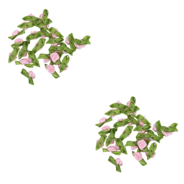 Baohd 100pieces Add Touch Of Class To Crafts Satin Ribbon Flowers For Artistic Fashionable Decoration Flowers Flowers Heads pink 2Set