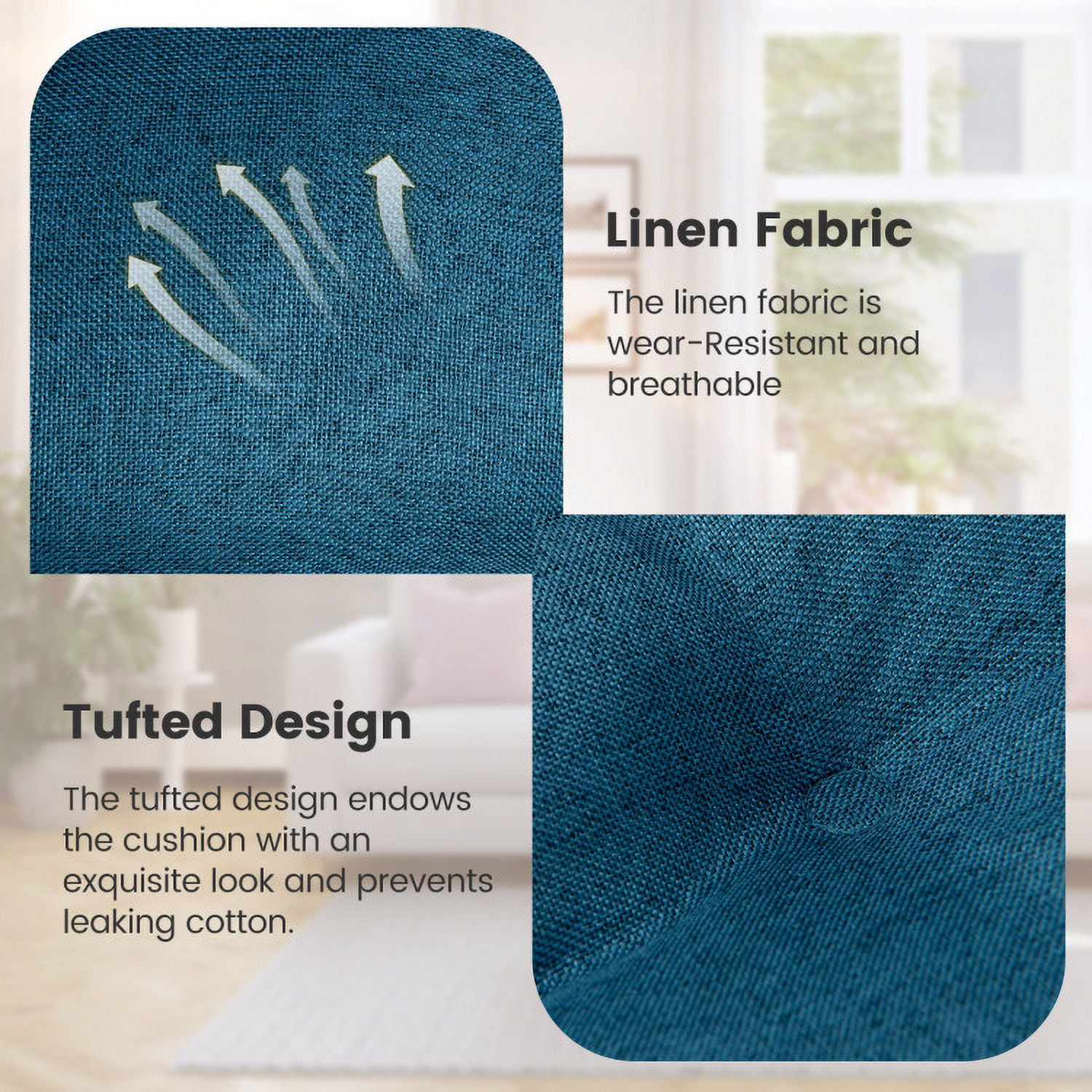 Aimee Lii 4 Pack 17.5 x 17 Inch U-Shaped Chair Pads with Polyester Cover, Outdoor Patio Furniture, Navy Aimee Lii 4 Pack 17.5 x 17 Inch U-Shaped Chair Pads with Polyester Cover, Outdoor Patio Furniture, Navy