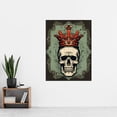 thumbnail image 2 of Skull Crown Art Nouveau Tattoo Ink Body Art Rockabilly Americana 50s Extra Large XL Wall Art Poster Print, 2 of 3