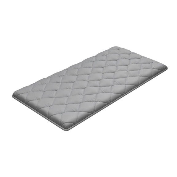Twin Tatami Mat, Foldable Japanese Floor Mattress - 9 Layer Futon, Storage Bag - 80x39x3.5in Gray