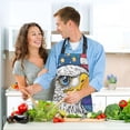 thumbnail image 6 of 5 Pcs Kitchen Set Heat Resistant Oven Mitts and Non-Slip Pot Holders with Adjustable Cooking Apron American Flag and Eagle, 6 of 6
