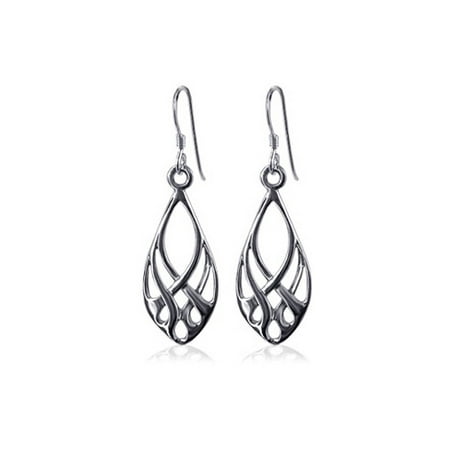 - Gem Avenue 925 Sterling Silver Endless Knot Design Fish Hook Dangle Earrings