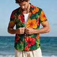 thumbnail image 2 of Stamzod Hawaiian Shirt for Men 2026 Summer Beach Short Sleeve Shirts Floral Print Casual Button Up Shirt Men Plus Size Clothes Multicolor W M, 2 of 9