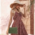 thumbnail image 6 of Women Crochet Shoulder Bag Handmade Woven Beach Crossbody Handbag Satchel Purse with Tassel for Summer, 6 of 6