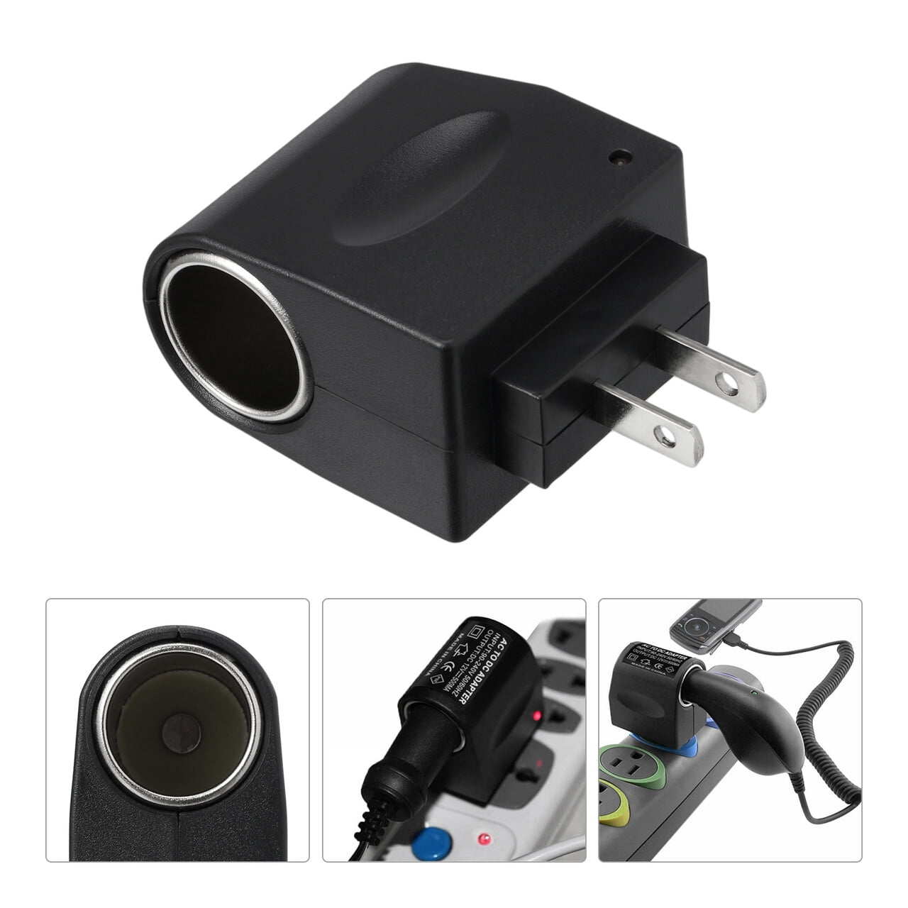 Car Cigarette Lighter Converter Plug Adapter 110V-240V AC To 12V - Walmart.com