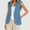 Blue, variant on DuoJiaJ Women's And Linen Sleeveless Solid Color Color Cardigan Small Suit Jacket Women's Women Winter Coat Black L