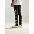 thumbnail image 3 of Embellish NYC Men's Urth All Over Paint Graphic Skinny Fit Black Denim Jeans (38, Black), 3 of 4