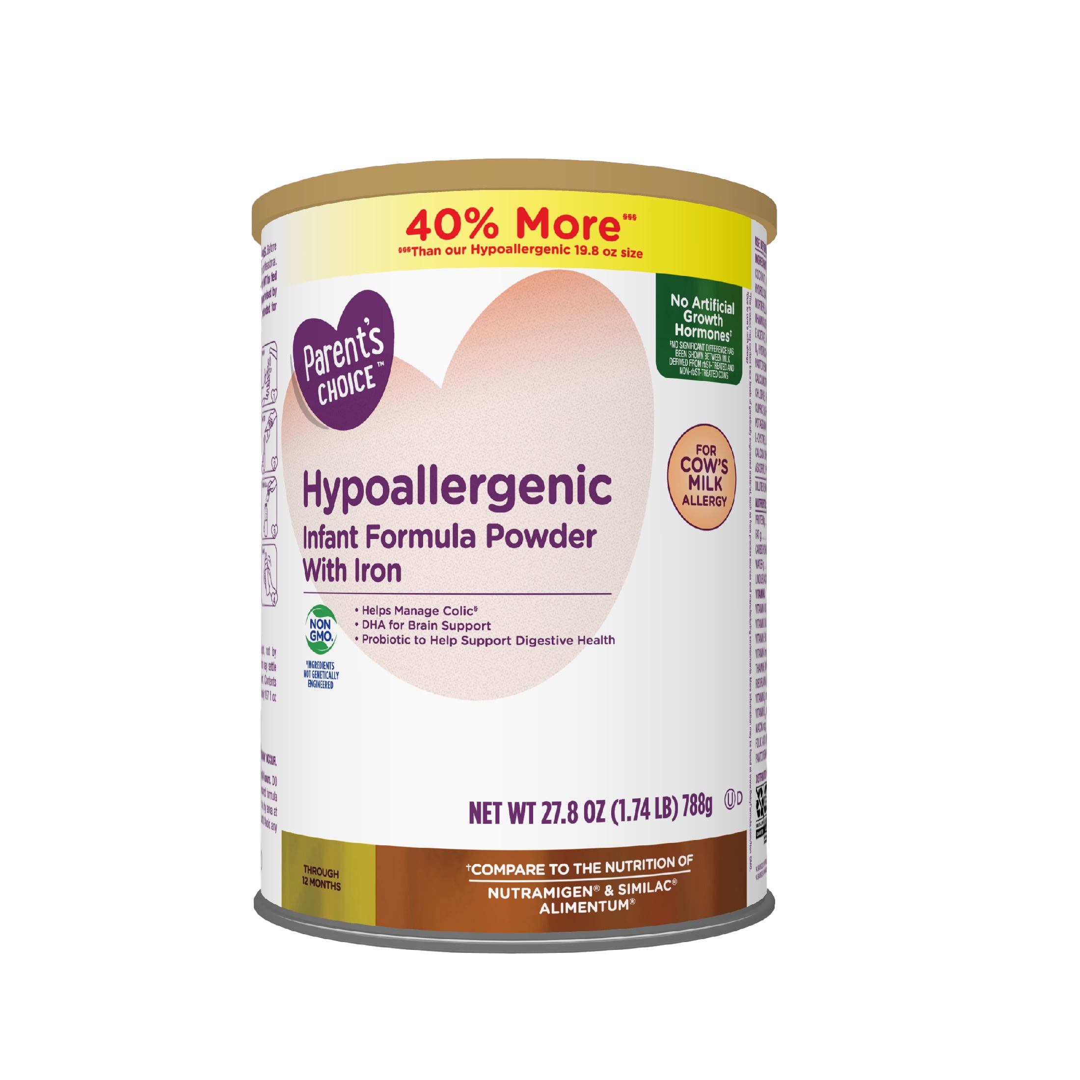 Parent's Choice Hypoallergenic Infant Formula Powder, 27.8 oz Canister