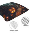 thumbnail image 6 of Halloween Throw Pillow Covers, Halloween Pumpkin Castle A Square Pillow Cases with Invisible Zipper for Halloween Decorations, Farmhouse Halloween Decor 12x12, 6 of 7
