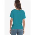 thumbnail image 4 of Womens Casual Dolman Boat Neck Short Sleeve T Shirts Ruched Tops Summer Lightweight Clothes, 4 of 6