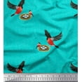 thumbnail image 3 of Soimoi Green Poly Georgette Fabric Nest & Bullfinch Bird Decor Fabric Printed Yard 42 Inch Wide, 3 of 3
