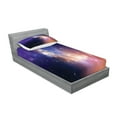 thumbnail image 2 of Ambesonne Space Fitted Sheet & Pillow Sham Set, Stars in Supernova Sky, Twin, Dark Blue Purple, 2 of 2