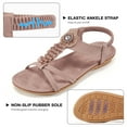 thumbnail image 4 of Ecetana Flat Sandals for Women Dressy Bohemian Sandals Comfort Elastic Strap Summer Beach Sandals, 4 of 6