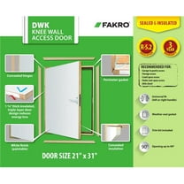 FAKRO 869479 21 x 31 in. DWK Wall Hatch Wooden Insulated Access Door, White