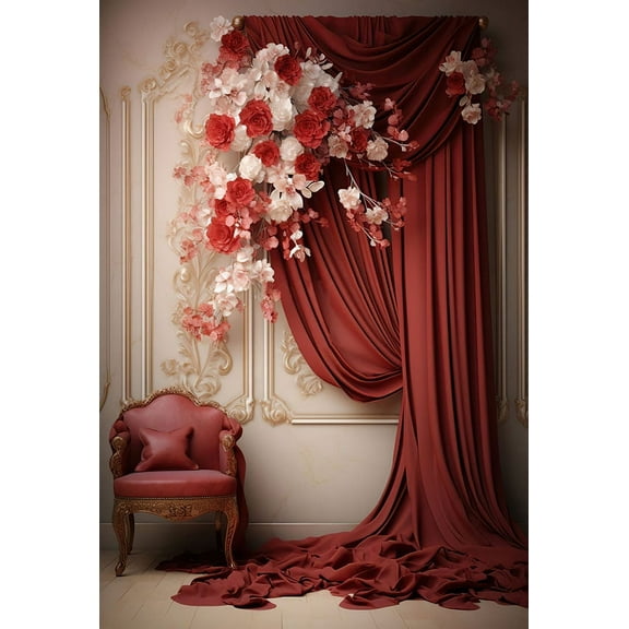 Mehofond Oil Painting Photography Backdrop Flower Curtain Room Princess Maternity Birthday Background Floral r Photo Studio