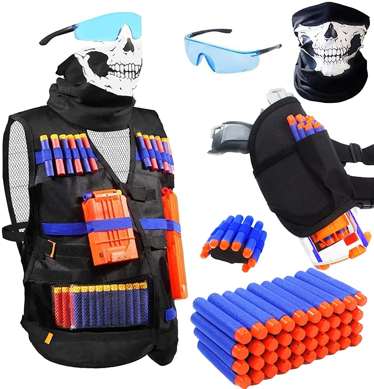 Chaleco Táctico Para Pistolas Nerf Accesorios Gafas Dardos