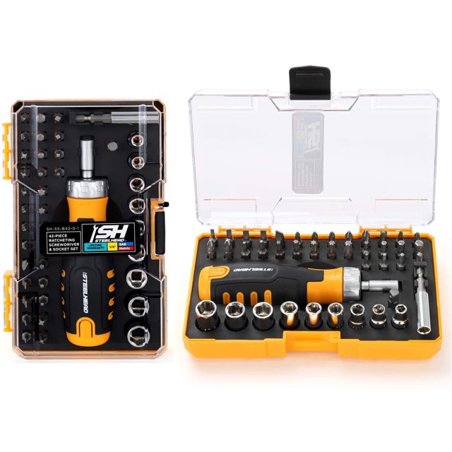 STEELHEAD 42Piece Ratcheting Screwdriver Bit & Socket Set, (4