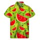 thumbnail image 3 of Camisas hawaianas con estampado 3D de sandía tropical para mí, camisas de verano de manga corta con botones, ropa para hombre, blusa con solapa, 3 of 5