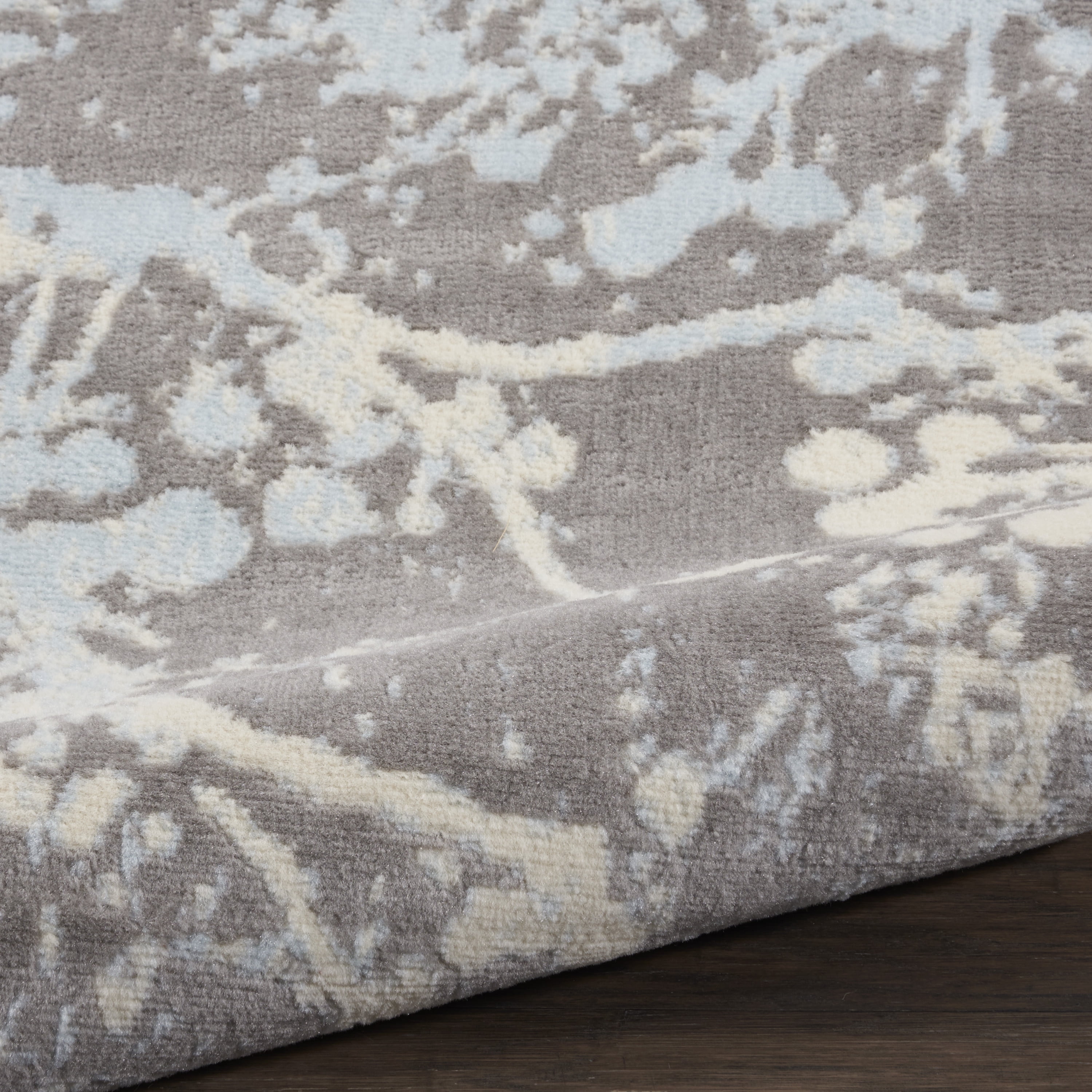 Nourison Bliss Modern Botanical Grey 2' x 4' Area Rug, (2' x 4')