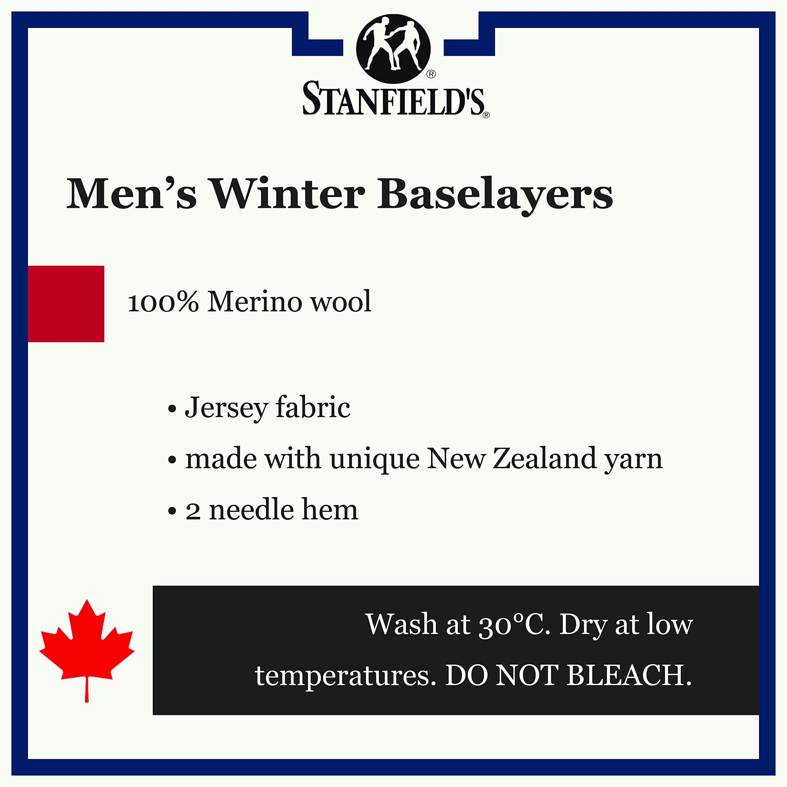 Stanfield's Men's Thermal Pure Merino Wool Long Johns Underwear Baselayer 