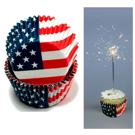 Floral Cupcake Wrapper - 100 X American Flag Cupcake Liners Wrapper Cake Muffin Baking Cups Party Dessert