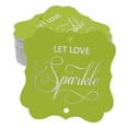 thumbnail image 1 of Inkdotpot Pack Of 100 Let Love Sparkle Wedding Paper Tags DIY Craft Bracket Shape Real Silver Foil Hang Tags, 1 of 1