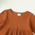 thumbnail image 5 of 2T Baby Girls Clothes 3T Girls 2PCS Fall Winter Outfits Set Solid Color Toddler Girls Long Sleeve Irregular Top Denim Pants Set Brown, 5 of 9