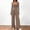 Khaki, variant on NMMUED 2 Piece Outfits for Women Long Sleeve Wrap V Neck Top Pleated Wide Leg Pants Set Casual Elegant Lounge Matching Suits Beige L