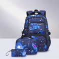 thumbnail image 2 of UJNDER Kids Starry Sky Backpack with Matching Pouch and Pencil Spacious 3 Piece Set for Boys and Girls Everyday School Use,Dark Blue,Mid, 2 of 4