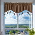 thumbnail image 6 of Btomtd Rod Pocket Valance Curtains with Fringed Detail Elegant Valances for Windows to Decorate Home Interior Windows Valances - 51.96"x18.11", Coffee, 6 of 8