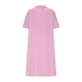 thumbnail image 6 of Hot Days, Bold Styles SMihono Linen Dresses for Women 2025 Casual Summer Cotton Linen Babydoll Dress Short Sleeve Tshirt Sundress Boho Beach Wear Pink S, 6 of 6