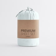 Noble Linens 4 Piece Solid Microfiber Bed Sheet Set, Mint, Full