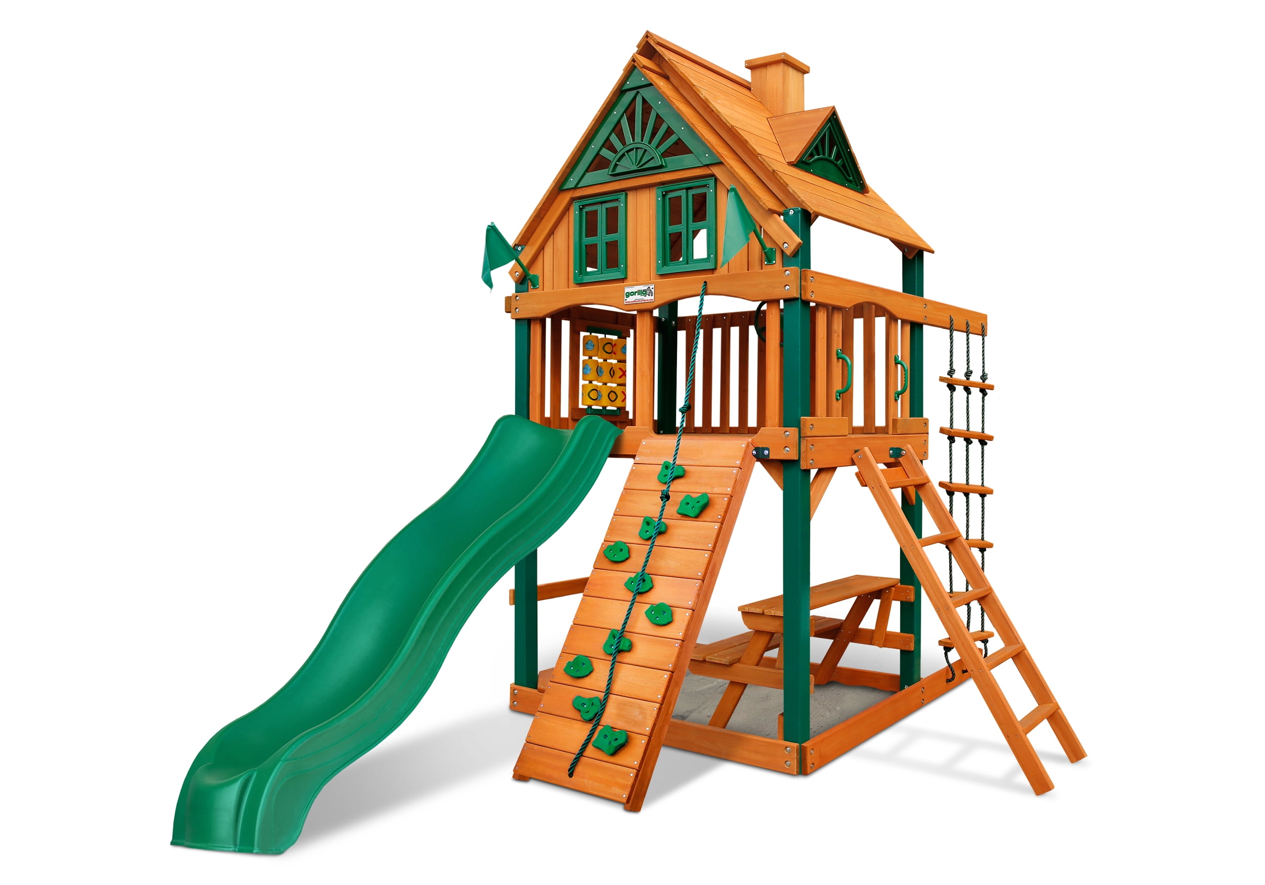 Gorilla Playsets Chateau Tower Treehouse Cedar Playset with Timber