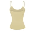 thumbnail image 3 of Basic Women Short Cami Built-In Shelf Bra - 3 Pk - Khaki, Khaki, Khaki, Medium, 3 of 4