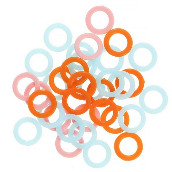 facefd 100Pcs Round Multicolor Plastic Knitting Crochet Locking Stitch Markers Rings Needle Clips