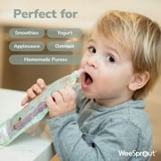 WeeSprout Double Zipper Reusable Food Pouches for Babies & Toddlers, Green, 5 fl oz