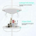 thumbnail image 4 of Shower Caddy Tension Pole with 4 ABS Baskets,Shower Storage Shelf with 56 to 125 Inch Adjustable Stainless Pole for Bathroom White, 4 of 7