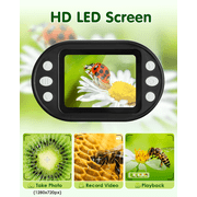 Zacro Handheld Microscope for Kids, Portable Pocket Microscope with 2” LCD Screen & Adjustable LED for Kids 8-12, White