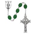 thumbnail image 1 of 120D-F 6 x 8 mm Oval Irish Cross & Rosary Set - Green & Shamrock, 1 of 1