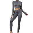 thumbnail image 2 of Guardurnaity Mallas acanaladas para mujer, sin costuras, con cordón, para correr, Yoga, cintura alta, pantalones de chándal deportivos, medias Type4 NO4, 2 of 6