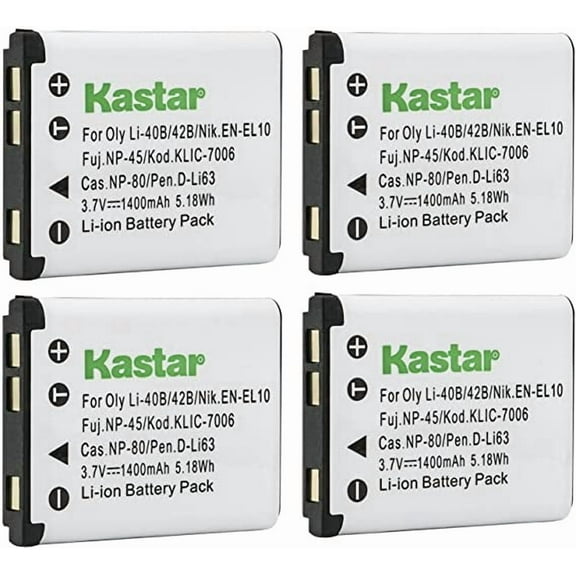 Kastar Li-42B Battery 4-Pack Replacement for iKan PDMOVIE Remote Air Pro 3 and Live Air 2 Motor, HP (Hewlett Packard) PW460t PW550z SW450, Minolta MN12Z Digital Camera