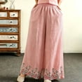 thumbnail image 2 of Danhjin Wide Leg Pants for Women Baggy Flowy Casual High Elastic Waist Pants Fall Winter Fashion Loose Vacation Comfy Trousers, 2 of 6