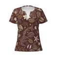 thumbnail image 3 of Naloa Coffee and Flowers Print T-Shirts Short Sleeve V Neck Tees for Women Fashion Tops Trendy Lightweight Soft Casual Summer Outfits Clothes, 3 of 5