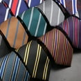 thumbnail image 2 of New Design Men Tie Brown Striped Ties Paisley Flower Neckties Men Business Dropshipping Groom Wedding Collar Accessories Gift, 2 of 10