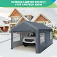 thumbnail image 5 of Yiwa 12'x20' Heavy Duty Carport Car Canopy, Portable Garage with Sidewalls, Doors & Ventilated Windows, UV Resistant, Waterproof(Gray), 5 of 7